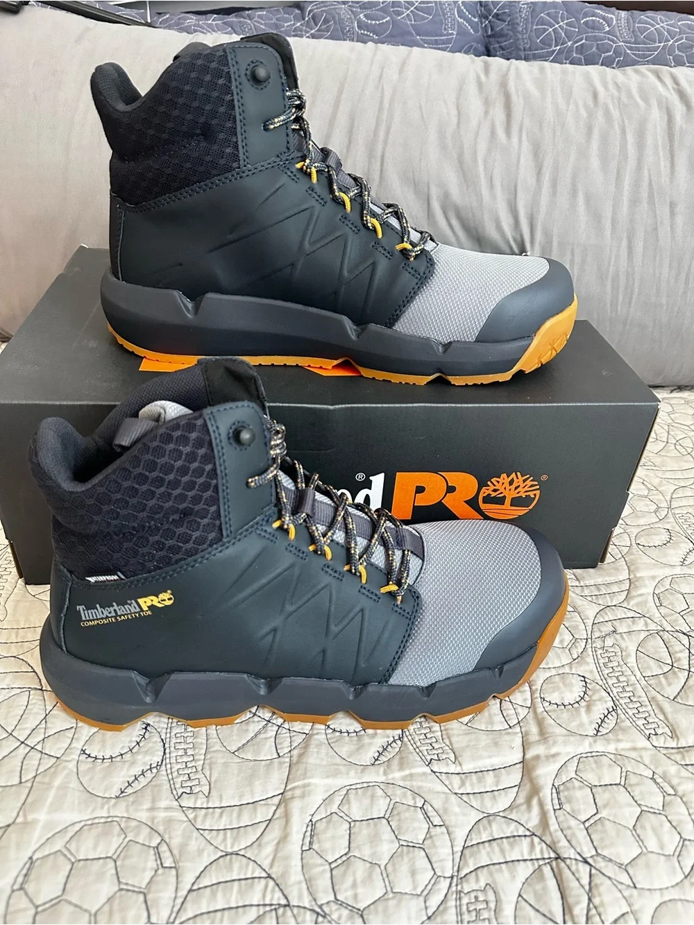 Timberland PRO Charcoal and Wheat Men's Mid-Top Work Boots